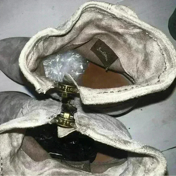 SAM EDELMAN Louie Suede Fringe Ankle Boots Booties Size Women’s 6.5 putty gray - Picture 6 of 7